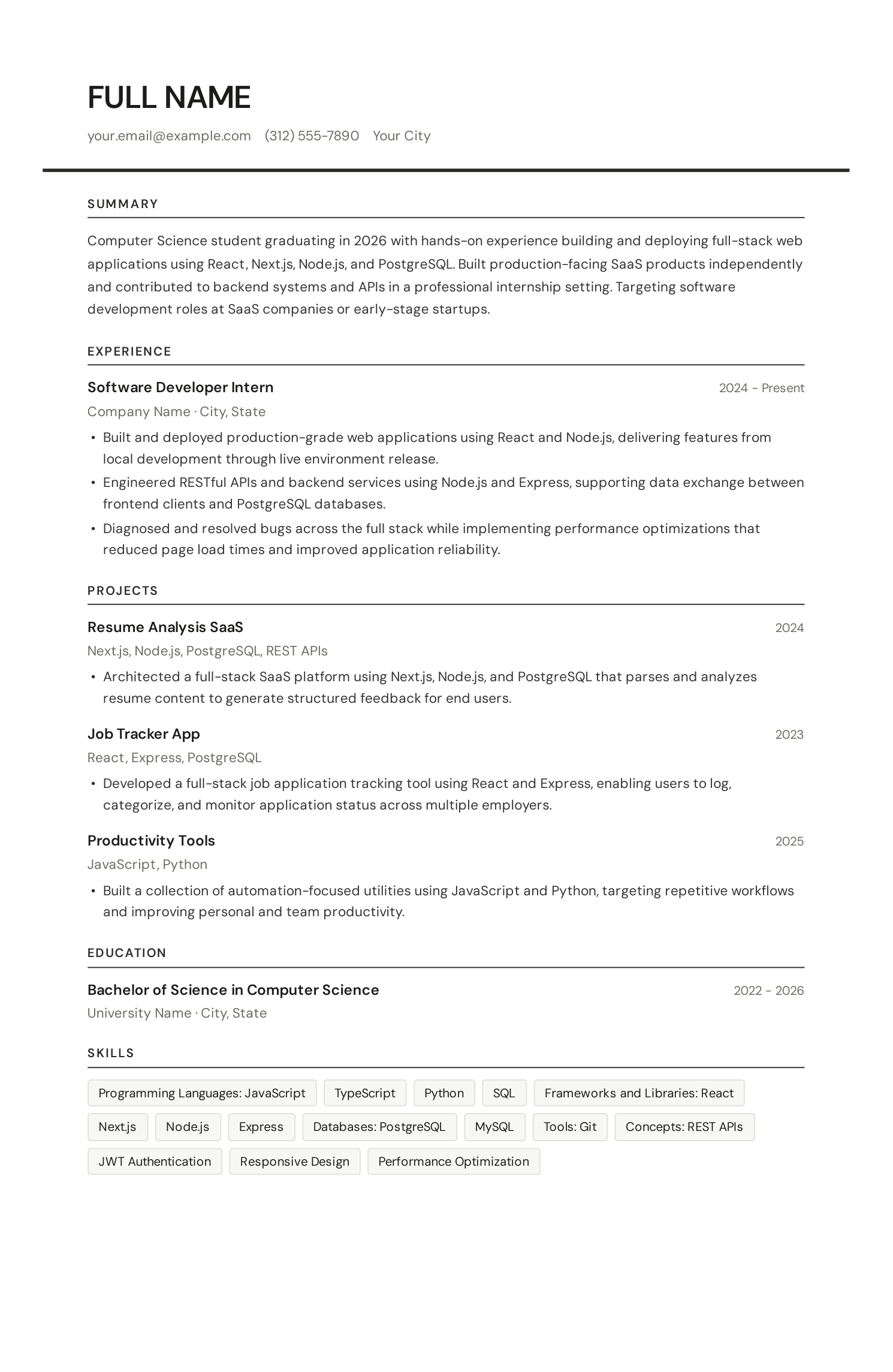 After — ResumeIQ optimized resume